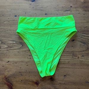 Neon green high waisted aerie bikini bottom